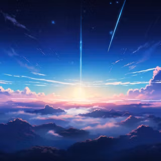 Amaizing landscape with clouds and aqua sunset