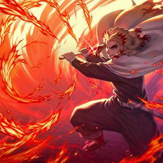 Kyojuro Rengoku  the Fire Hashira from  Demon Slayer wallpaper