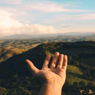 Hand with a Wedding Ring Against the Background