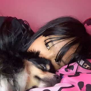 With dog 