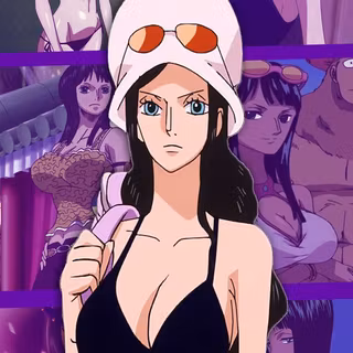 all of  Nico Robin's appearances in, all arks, also all outfits