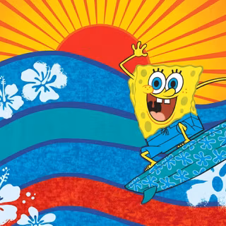 Surf's Up! | SpongeBob Squarepants (Desktop Wallpaper) 2K