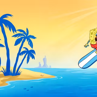 Surfing | SpongeBob Squarepants (Desktop Wallpaper) 2K