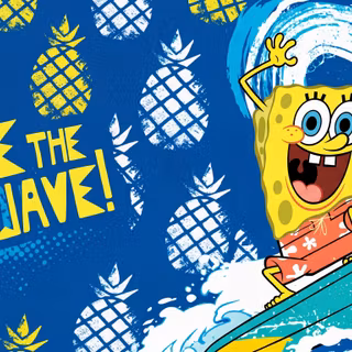 Ride the Wave! | SpongeBob Squarepants (Desktop Wallpaper) 2K