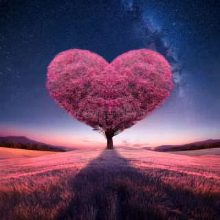 pink tree heart