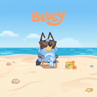 Bluey in the Beach | Bluey™ Desktop Wallpaper (2K)