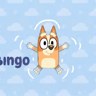 Bingo Floating | Bluey™ Desktop Wallpaper (2K)