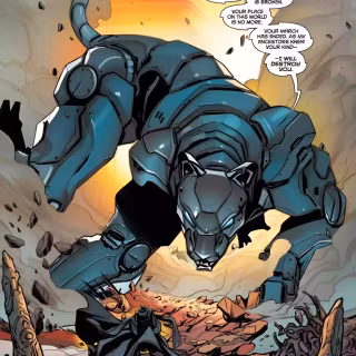 Mecha Panther against Moonknight