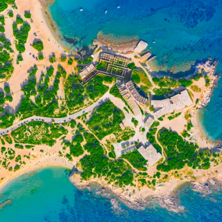 Aerial View of Alyko Beach, Naxos Island, Greece