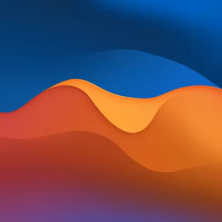 Abstract Orange Blue Pink Wavy Shapes