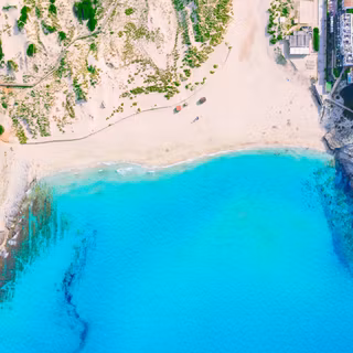 Aerial View of Cala Mesquida Beach, Mallorca Island, Spain