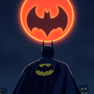 Batman Watching His Bat Logo