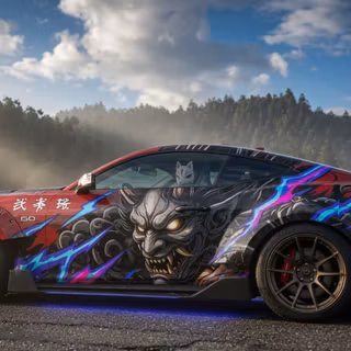 Japanese Mustang Modified In The Mountains