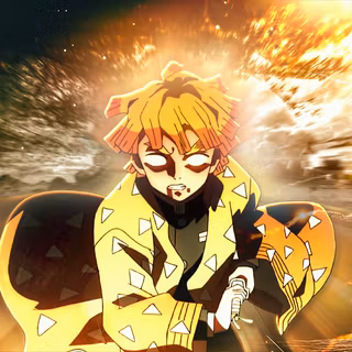 Zenitsu Agatsuma Thunder Breathing 4K - Demon Slayer Wallpaper