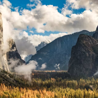 Yosemite Valley Morning Clouds And Cliffs