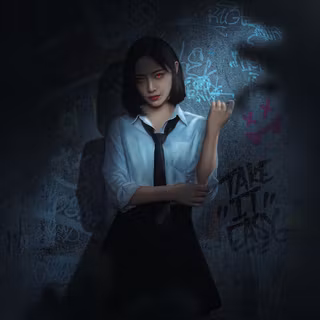 Dark Anime Girl The Demon Behind The Uniform