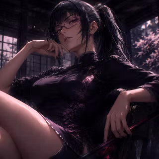 Maki Zenin Moonlit Shrine 4K Wallpaper | Jujutsu Kaisen