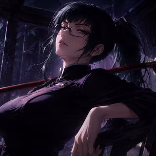 Maki Zenin Moonlit Shrine 4K Wallpaper | Jujutsu Kaisen
