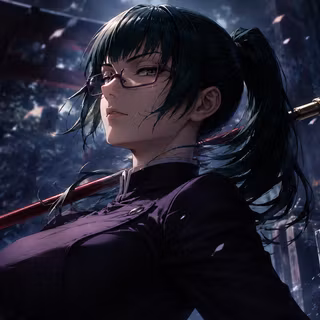 Maki Zenin Moonlit Shrine 4K Wallpaper | Jujutsu Kaisen