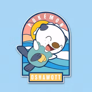 Oshawott Happy at Sea (Blue) | Pokémon™ Desktop Wallpaper [2K]