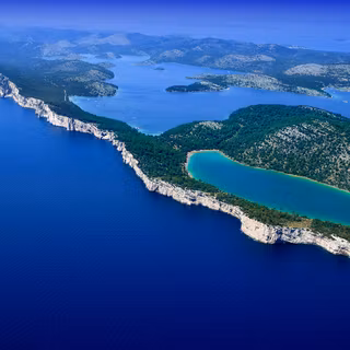 Telascica Nature Park Aerial View From South