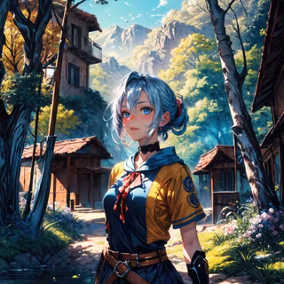 Anime Explorer Girl With Blue Eyes