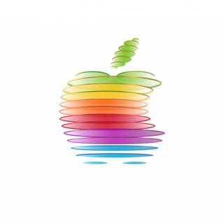 Apple Rainbow Logo On White Background