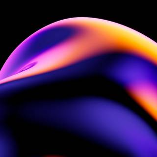 Abstract Purple Shape With Orange Highlights On Black