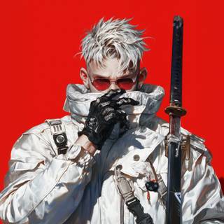 Anime Style Cyberpunk Samurai