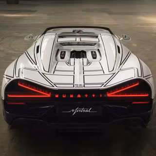 Bugatti W16 Mistral Blanc Eternel Rear View