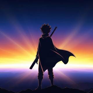 Naruto Standing Strong At Sunset