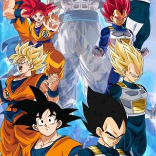 Goku and Vegeta  all transformations and gogeta blue wallpaper
