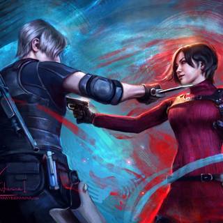 Leon Kennedy With Ada Wong