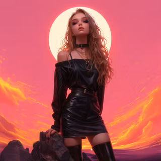 Girl In Black Art