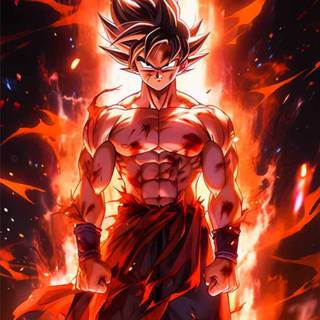 Goku  autonomous UItra instinct   sign with a red background 4k HD 