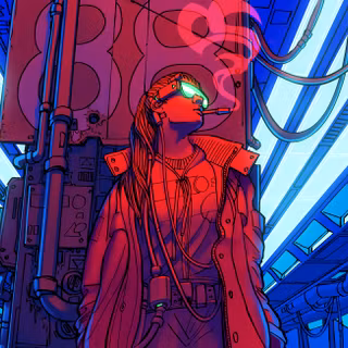 Cyberpunk Smoking Girl