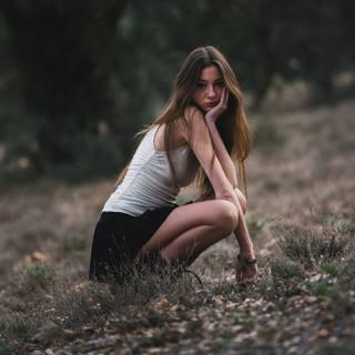 Brown Hair Girl Sitting In Silence