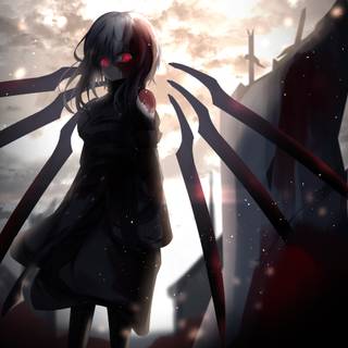 Red Glowing Eyes Anime Girl