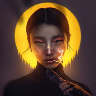 Anime Girl The Fallen Angel Lights Up