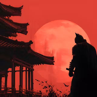 Samurai Batman Red Moon