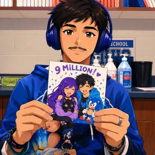 Ramiro Was Holding Picture By 9 Millions Subscribers To Channel RamiroC574 Of YouTube