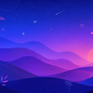 Abstract Purple Blue Sunset Illustration