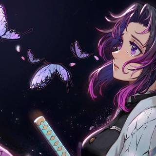 Shinobu the poison hashtra walpaper from demon slayer