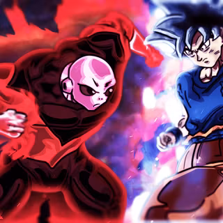 Goku  autonomous UItra instinct sign vs Jiren from the tournament of power final battle