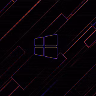 Windows 11 Dark Abstract Neon Outline