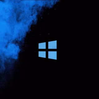 Windows 11 Logo Blue Nebula Dark