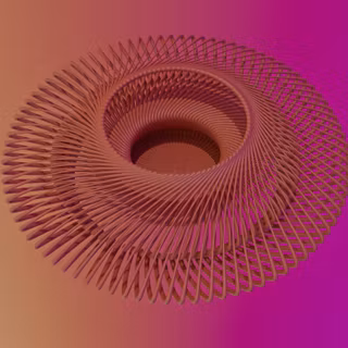 3D Pink Spiral Torus Abstract