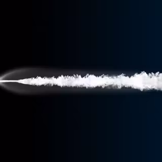 Rocket Thrust Minimal Black Blue Sky
