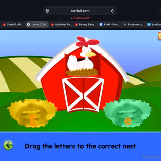 Starfall the letters to the E