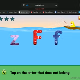 Starfall the letters to the F